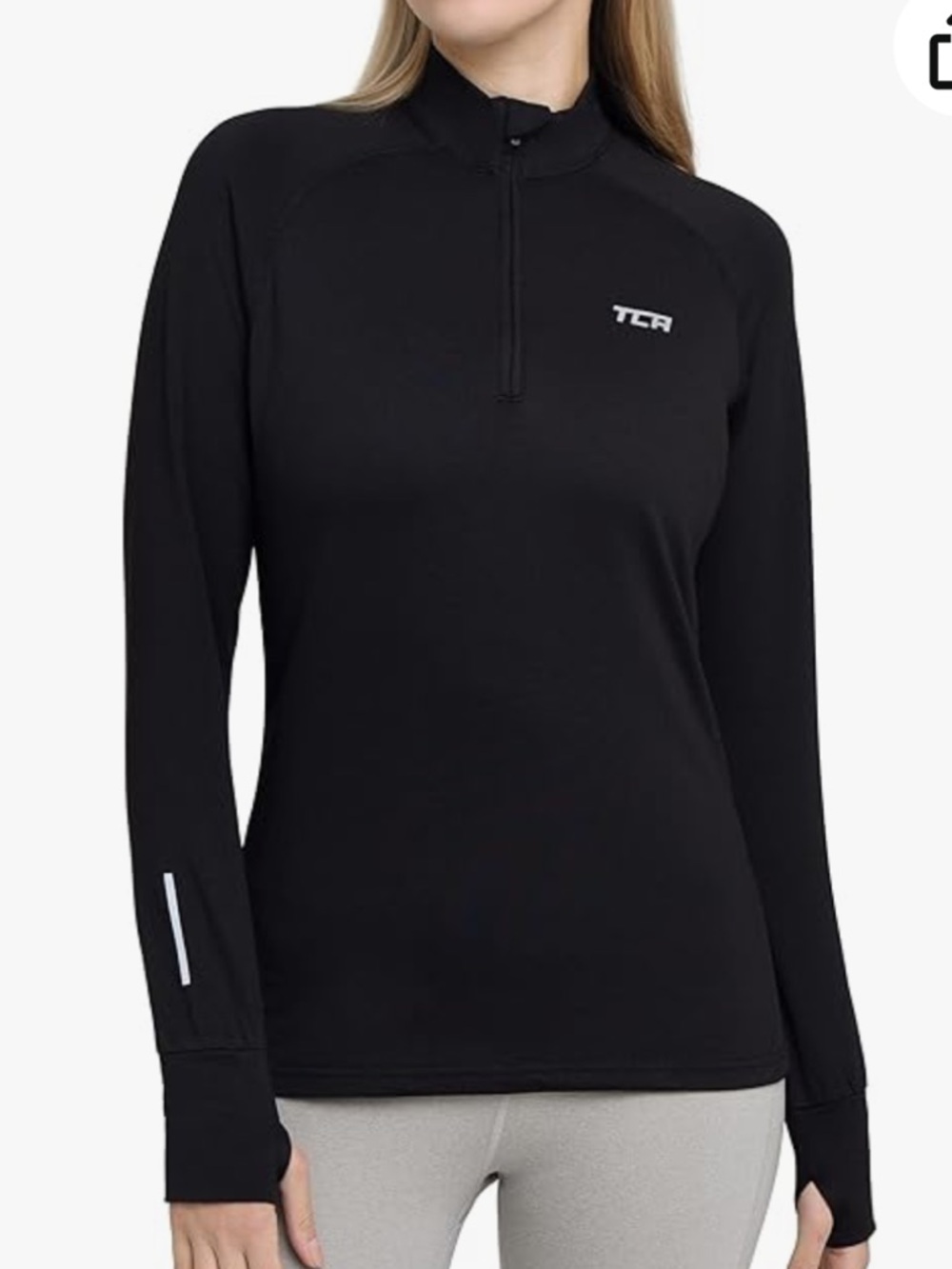 TCA Winter Run Women's Sports Running T-Shirt Long Sleeve Mid-Chest Zip